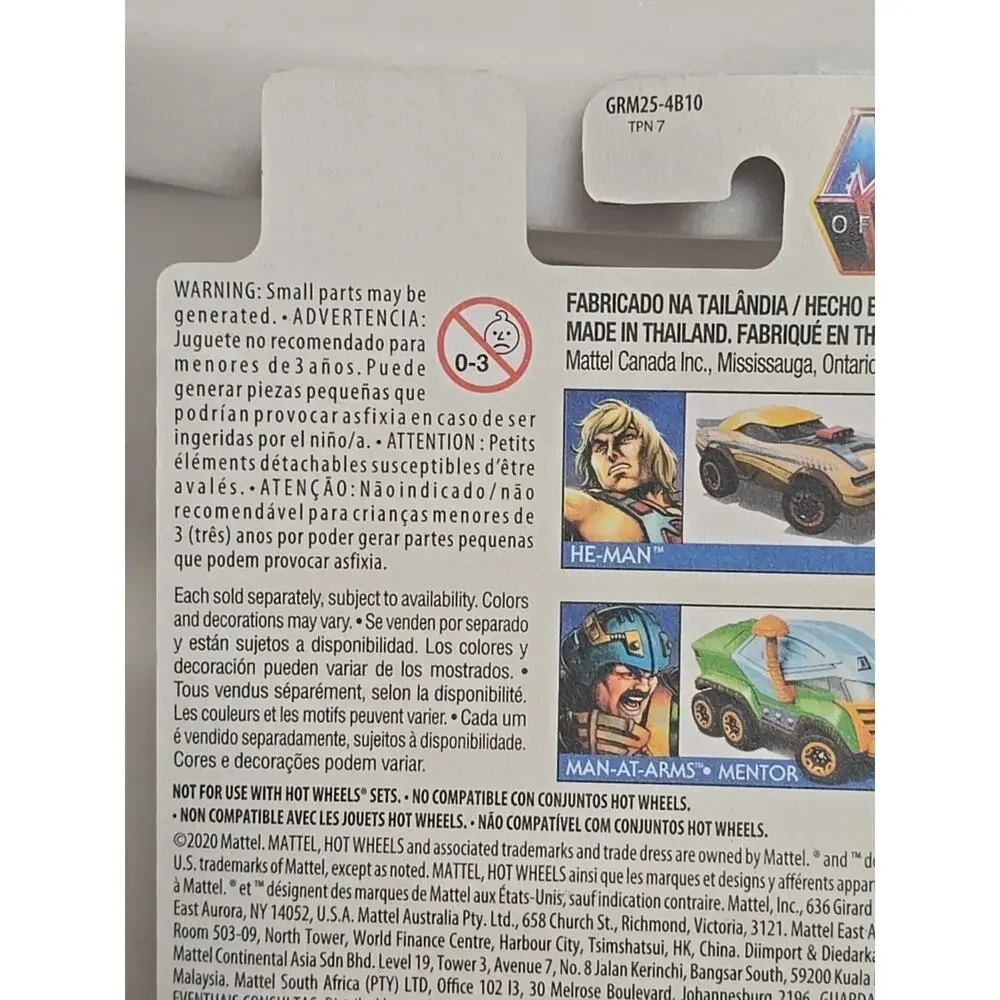 Mattel Hot Wheels Masters of The Universe TEELA Character Car Multilingual Card